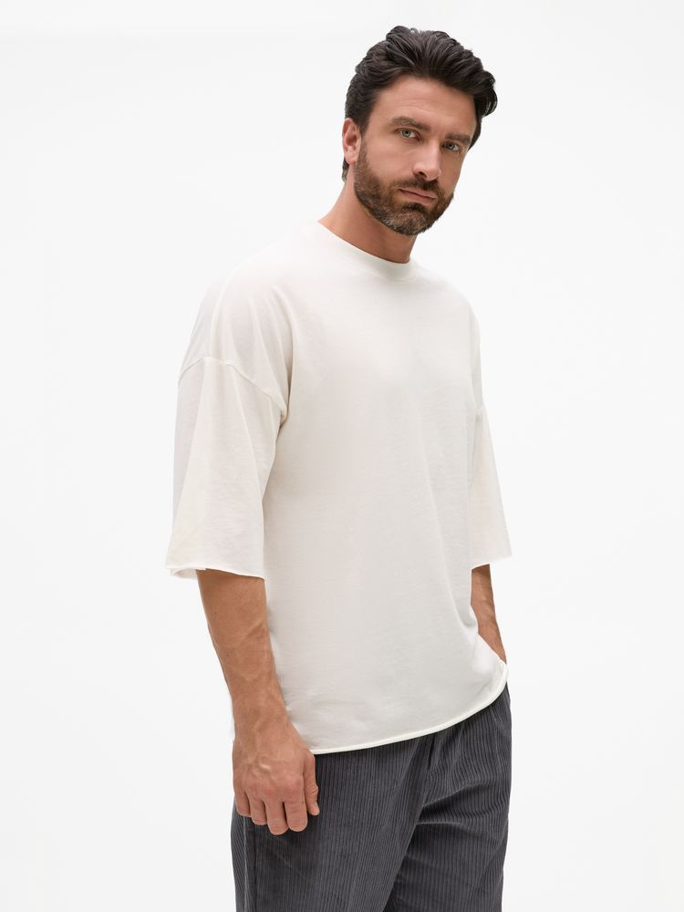 Футболка унисекс оверсайз T1, молочно-белая