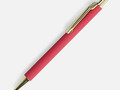 Ручка шариковая Lobby Soft Touch Gold, красная