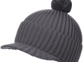 Вязаная шапка с козырьком Peaky, серая (антрацит)