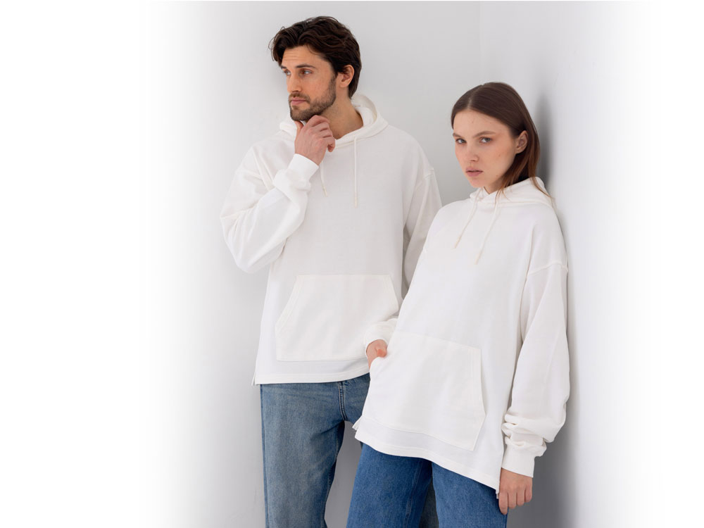 Худи оверсайз «Alpha.01» унисекс, молочный