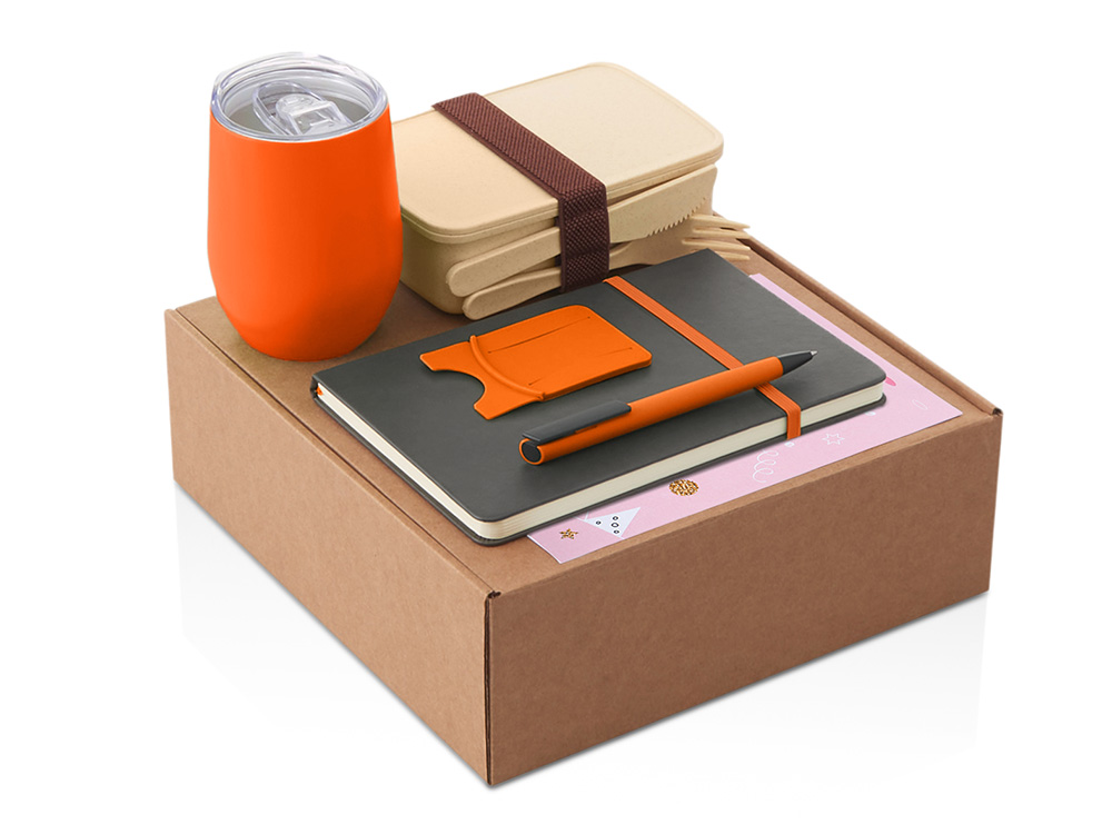 Набор с термокружкой, блокнотом, ручкой и ланчбоксом 