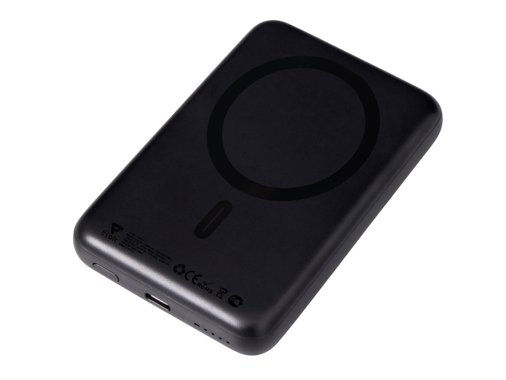 Магнитный внешний беспроводной аккумулятор «Polarix», QC/PD, 10000 мАч, черный Магнитный внешний беспроводной аккумулятор «Polarix», QC/PD, 10000 мАч, черный