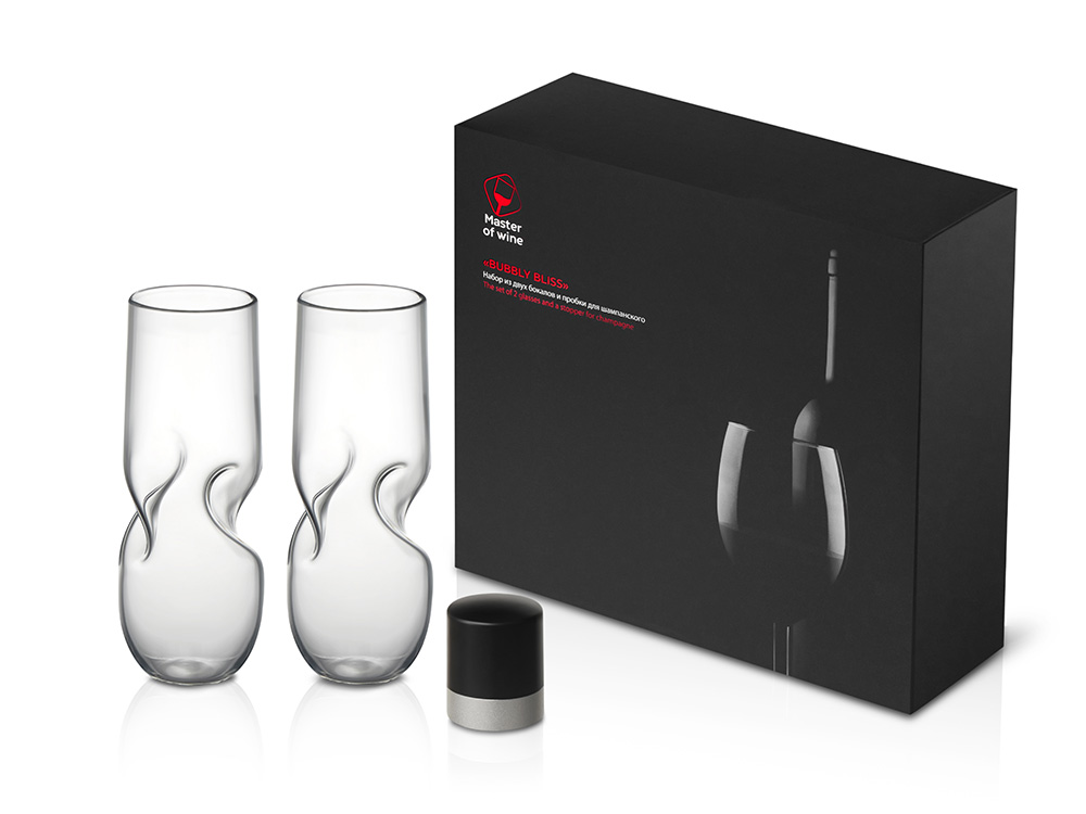 Набор из двух бокалов и пробки для шампанского «Bubbly Bliss»