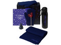 Подарочный набор с варежками, шарфом и термосом, темно-синий