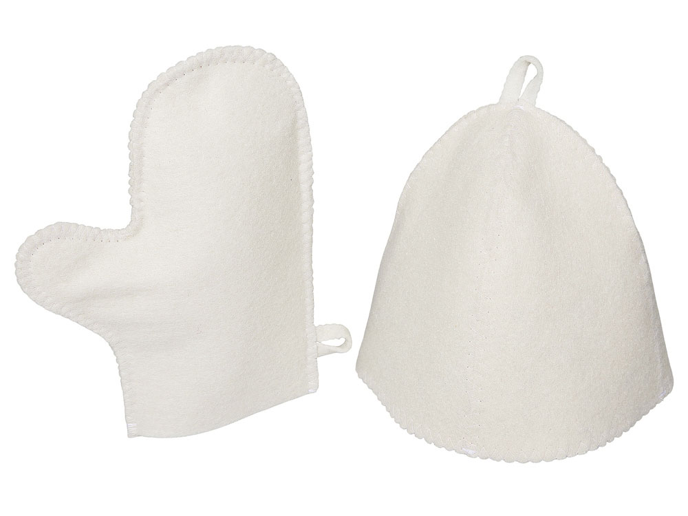 Банный набор из шапки и рукавицы 