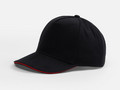 Бейсболка Classic 2.0, черная с красным кантом