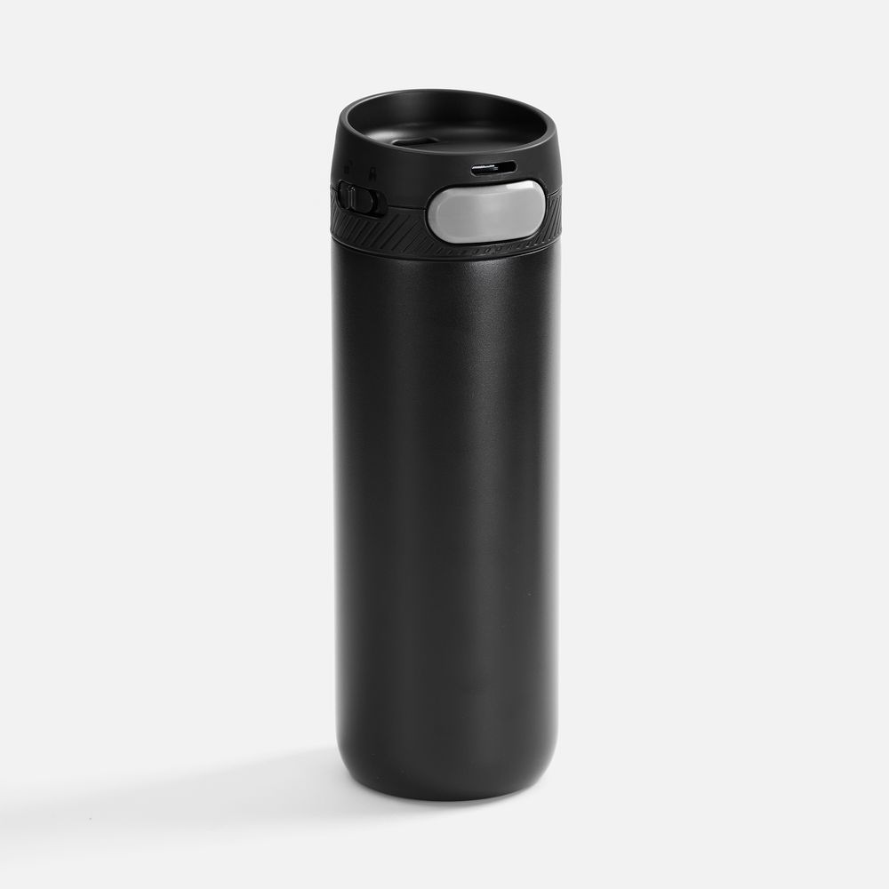 Термостакан X1 с цветной кнопкой, черный с серым