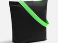 Шопер B5, черный с широкими зелеными ручками
