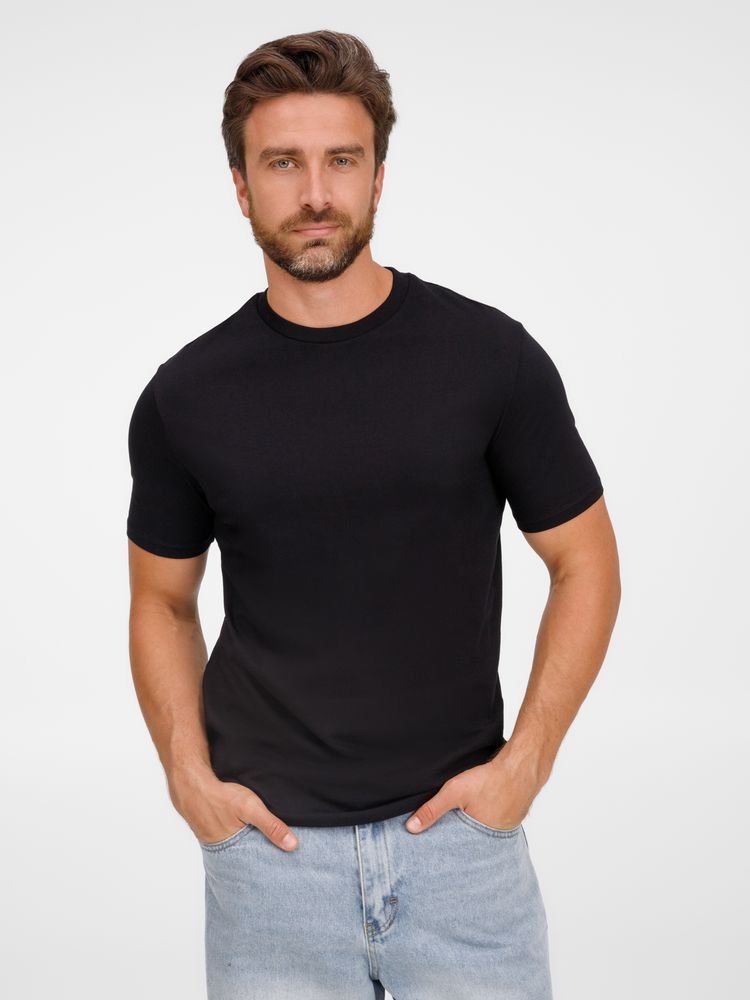 Футболка унисекс T-Bolka 180, черная Футболка унисекс T-Bolka 180, черная